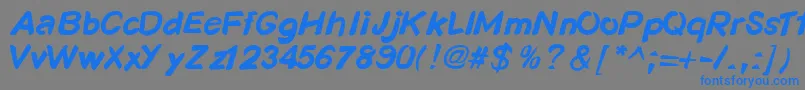 フォントKosmodoggyBold – 灰色の背景に青い文字