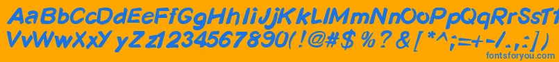 フォントKosmodoggyBold – オレンジの背景に青い文字