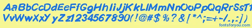 KosmodoggyBold Font – Blue Fonts on Yellow Background