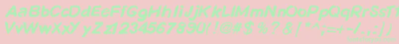 KosmodoggyBold Font – Green Fonts on Pink Background