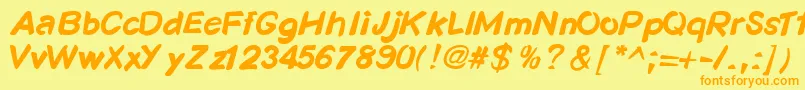 KosmodoggyBold Font – Orange Fonts on Yellow Background