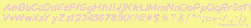 KosmodoggyBold Font – Pink Fonts on Yellow Background