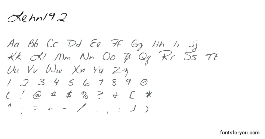 Schriftart Lehn192 – Alphabet, Zahlen, spezielle Symbole