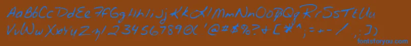 Lehn192 Font – Blue Fonts on Brown Background