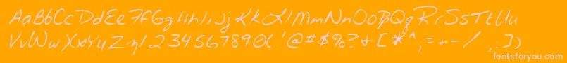Lehn192 Font – Pink Fonts on Orange Background