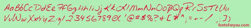 Lehn192 Font – Red Fonts on Green Background
