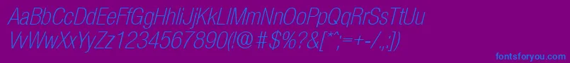 OlnovaLightcondita Font – Blue Fonts on Purple Background
