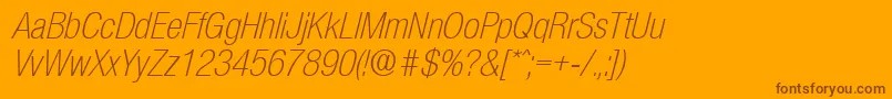 OlnovaLightcondita Font – Brown Fonts on Orange Background