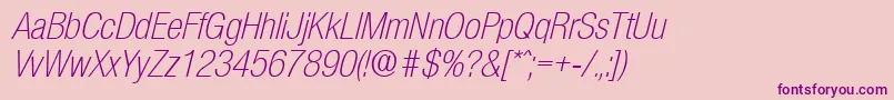 OlnovaLightcondita Font – Purple Fonts on Pink Background