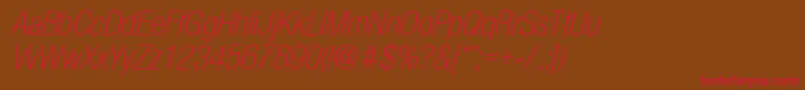 OlnovaLightcondita Font – Red Fonts on Brown Background