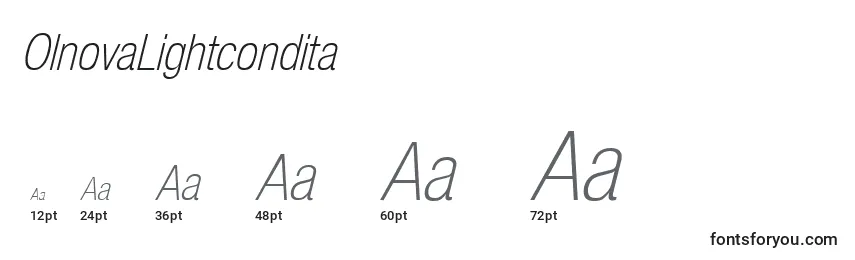 OlnovaLightcondita Font Sizes