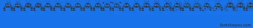 Fonte DontBugMeJl – fontes pretas em um fundo azul