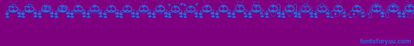 Czcionka DontBugMeJl – niebieskie czcionki na fioletowym tle