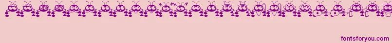 DontBugMeJl-fontti – violetit fontit vaaleanpunaisella taustalla