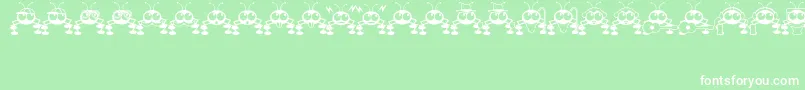 Czcionka DontBugMeJl – białe czcionki na zielonym tle