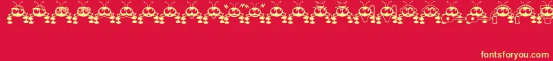 DontBugMeJl-fontti – keltaiset fontit punaisella taustalla