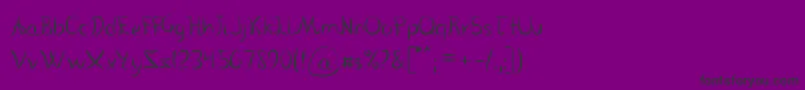 Czcionka VanloseHandwritten – czarne czcionki na fioletowym tle