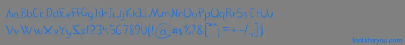 VanloseHandwritten-Schriftart – Blaue Schriften auf grauem Hintergrund
