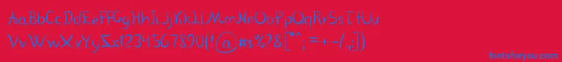 VanloseHandwritten Font – Blue Fonts on Red Background