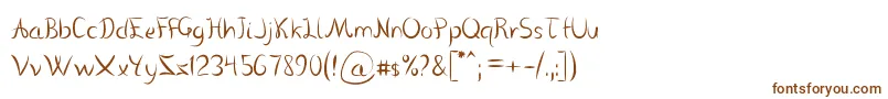 VanloseHandwritten Font – Brown Fonts on White Background