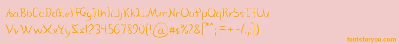 VanloseHandwritten Font – Orange Fonts on Pink Background