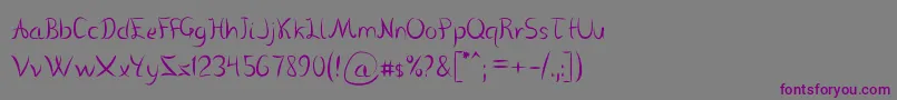 VanloseHandwritten Font – Purple Fonts on Gray Background