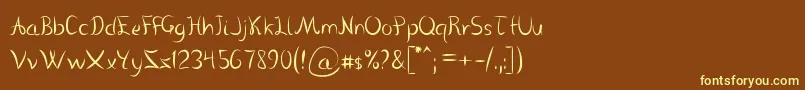 VanloseHandwritten Font – Yellow Fonts on Brown Background