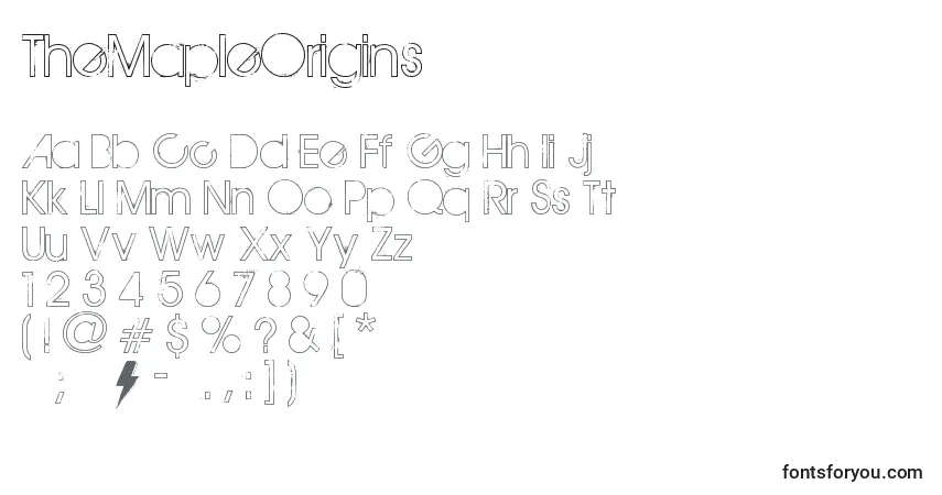 Fuente TheMapleOrigins - alfabeto, números, caracteres especiales