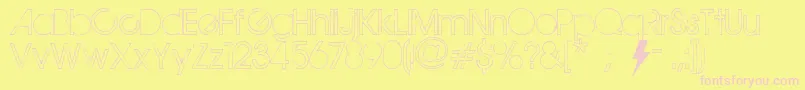 TheMapleOrigins-fontti – vaaleanpunaiset fontit keltaisella taustalla