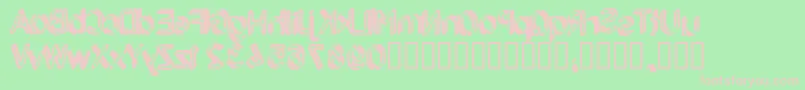 Fonte BackcabOriginal – fontes rosa em um fundo verde