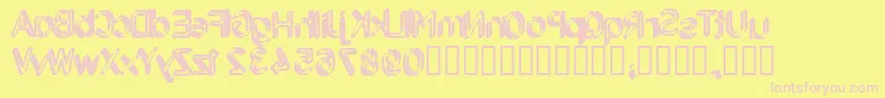 BackcabOriginal Font – Pink Fonts on Yellow Background