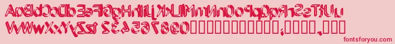 BackcabOriginal Font – Red Fonts on Pink Background