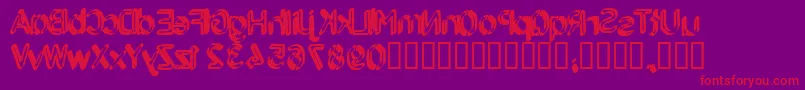 BackcabOriginal Font – Red Fonts on Purple Background