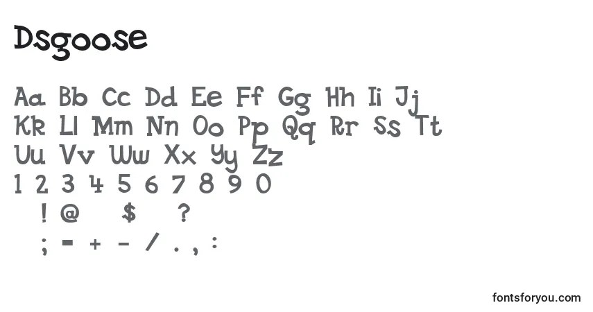 Schriftart Dsgoose – Alphabet, Zahlen, spezielle Symbole