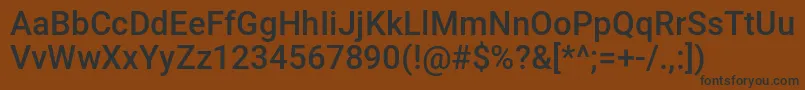 Шрифт Droid – чёрные шрифты на коричневом фоне