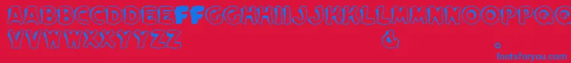 フォントElwoodRegular – 赤い背景に青い文字