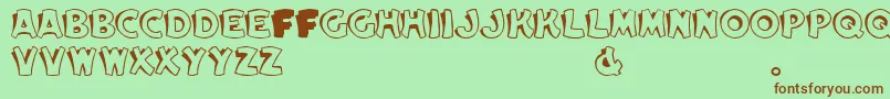 ElwoodRegular Font – Brown Fonts on Green Background