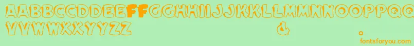 ElwoodRegular Font – Orange Fonts on Green Background