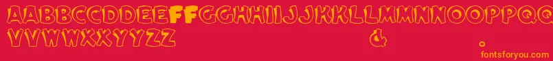 ElwoodRegular Font – Orange Fonts on Red Background