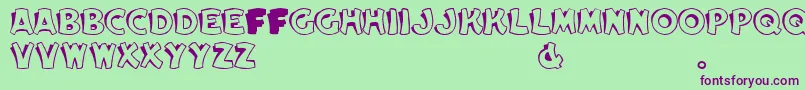 ElwoodRegular Font – Purple Fonts on Green Background