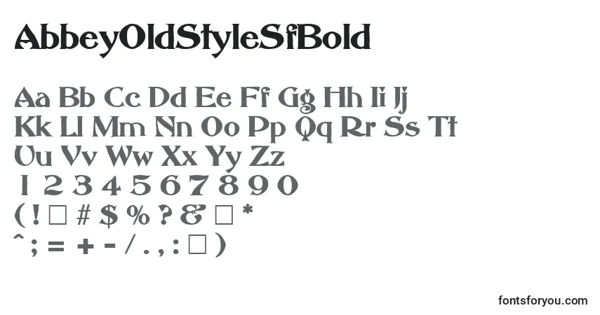 Шрифт AbbeyOldStyleSfBold – алфавит, цифры, специальные символы