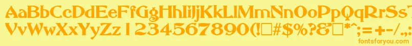 AbbeyOldStyleSfBold Font – Orange Fonts on Yellow Background