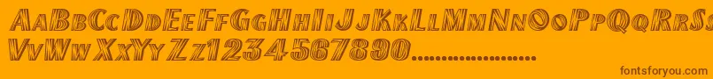 TexMexDisplaySsiExtraBold-Schriftart – Braune Schriften auf orangefarbenem Hintergrund