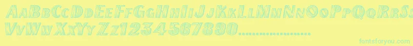 TexMexDisplaySsiExtraBold Font – Green Fonts on Yellow Background