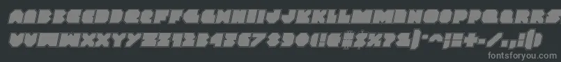 フォントVxrocketacadital – 黒い背景に灰色の文字
