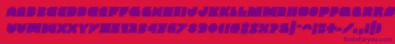 Fonte Vxrocketacadital – fontes roxas em um fundo vermelho