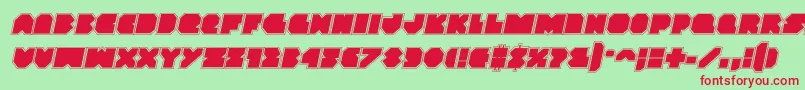 Vxrocketacadital Font – Red Fonts on Green Background