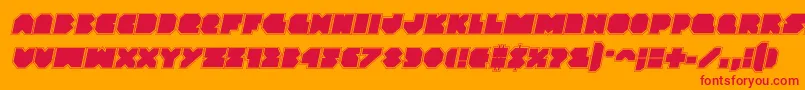 フォントVxrocketacadital – オレンジの背景に赤い文字
