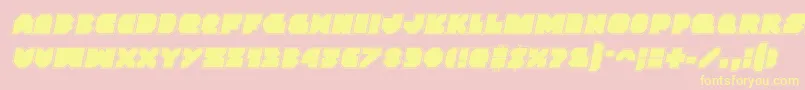 Vxrocketacadital Font – Yellow Fonts on Pink Background