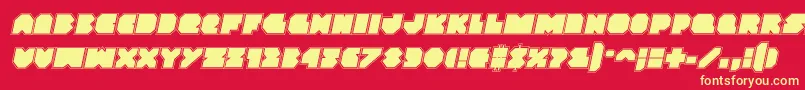 Vxrocketacadital Font – Yellow Fonts on Red Background